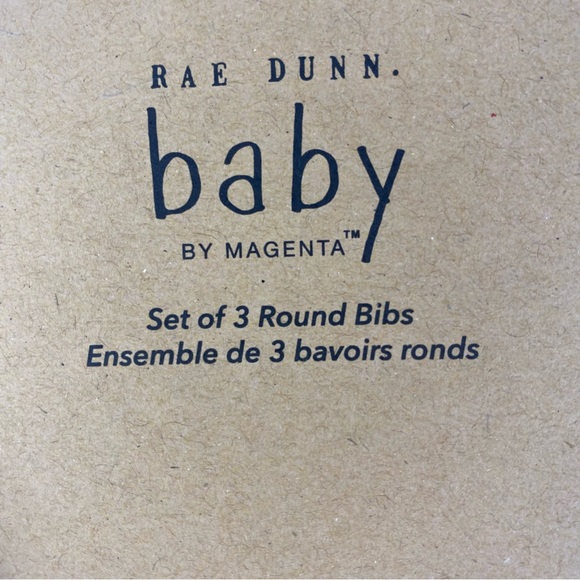 NWT Set of 3 Rae Dunn Round Baby Bibs - Picture 3 of 7